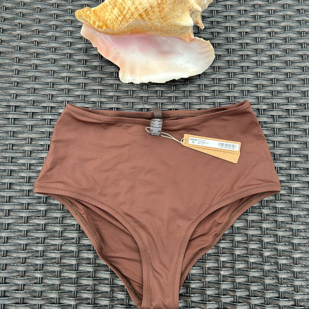 SKIMS High-Waist Bikini Bottoms in Brown